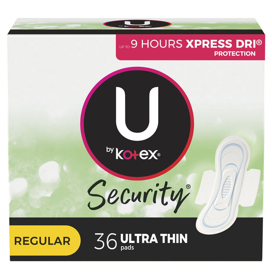 U By Kotex® Security® Ultra Thin Pads With Wings, Regular Absorbency, 216/Cs