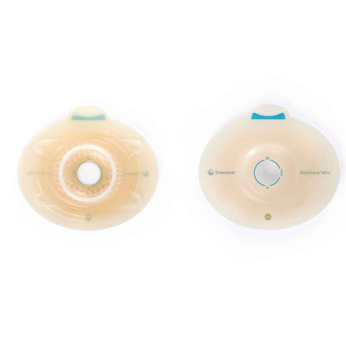 SenSura® Mio Click Convex Light Ostomy Barrier, 18 mm Stoma Opening, Green Match, 5/BX