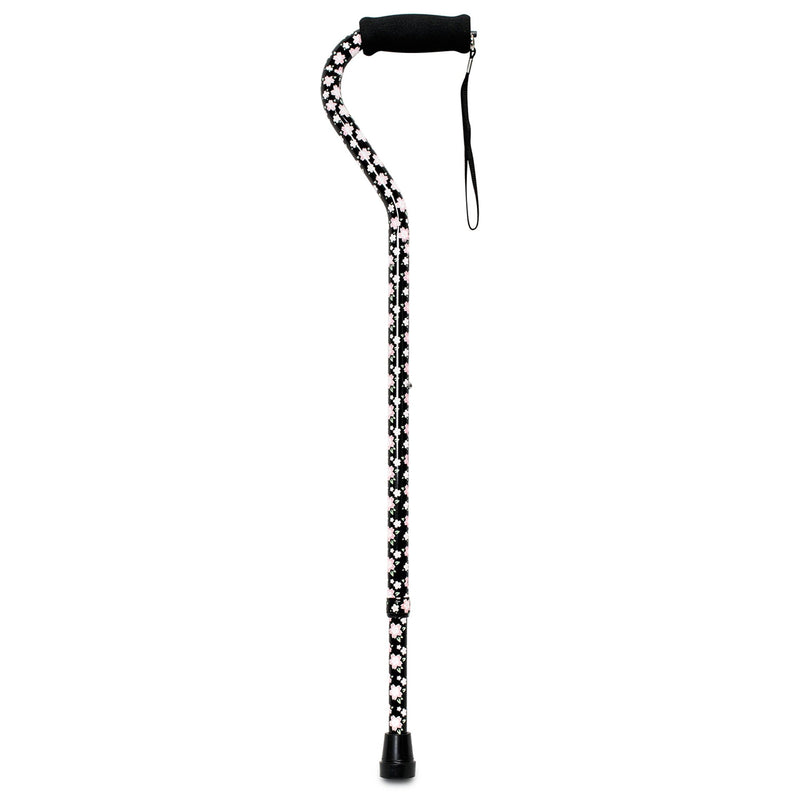 MCKESSON PINK FLORAL OFFSET CANE, ALUMINUM, 30 – 39 INCH HEIGHT, SOLD AS 6/CASE MCKESSON 146-RTL10303PF
