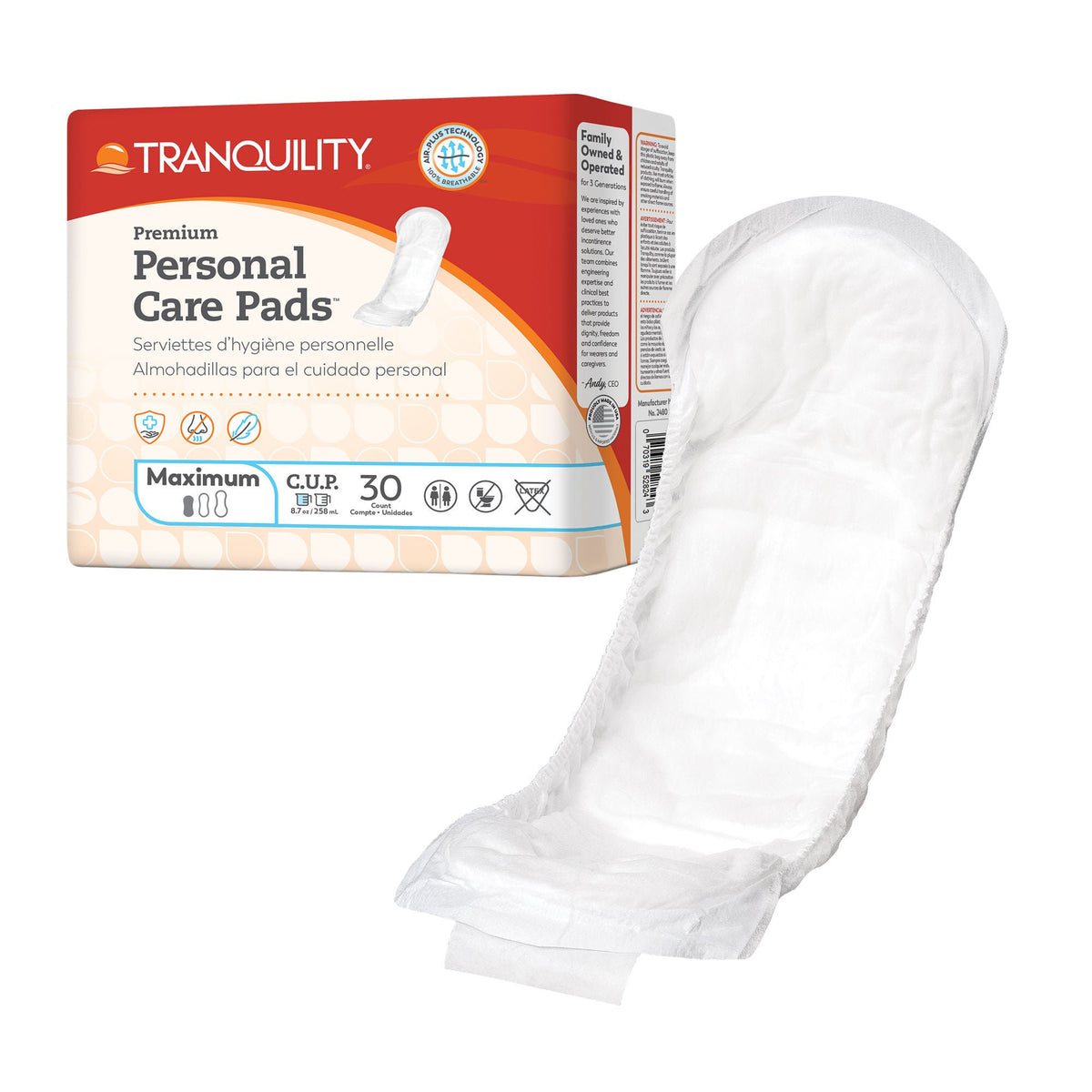 Tranquility Bladder Control Pad 12 Inch Length, 120/Cs