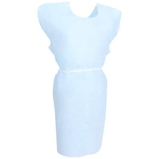 Mckesson Patient Exam Gown, One Size Fits Most, Blue, 50/Cs