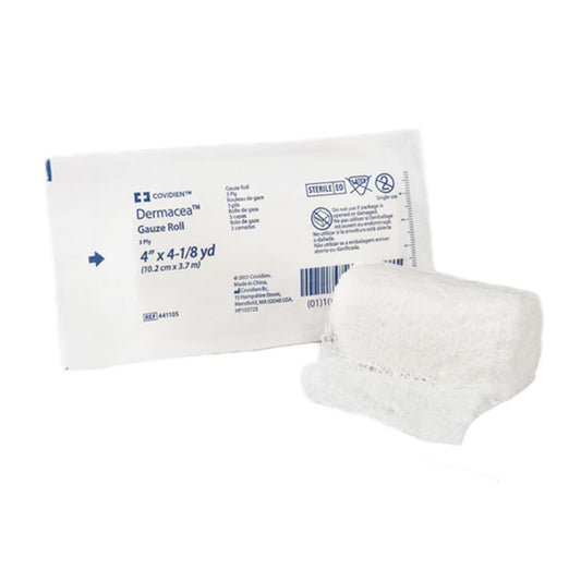 Dermacea™ Sterile Fluff Bandage Roll, 4 Inch X 4-1/8 Yard, Three-Ply, 96/Cs