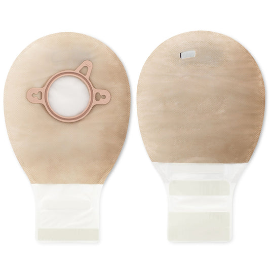 New Image™ Two-Piece Beige Ostomy Pouch, Pre-cut to Fit 44 mm, Green Match, 20/BX