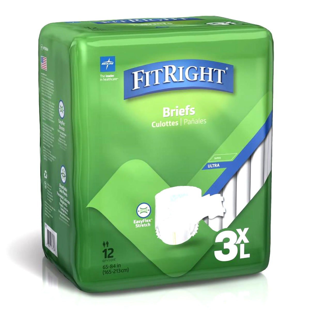 Brief, Bariatric Fitright Disp3Xlg 65-84" (12/Bg 4Bg/Cs), 48/Cs
