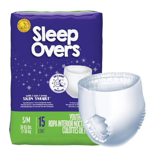 Cuties® Sleep Overs® Absorbent Underwear, Small / Medium, 4/CS