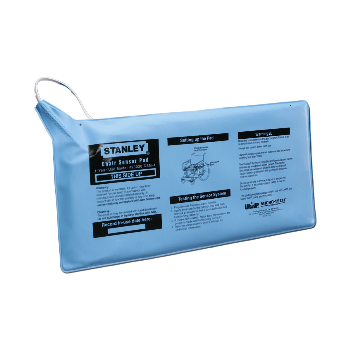 Stanley Standard Fall Management Chair Sensor Pad, 7 x 15 Inch, 1/EA