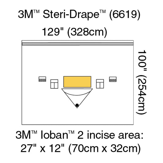3M™ Steri-Drape™ Sterile Large Isolation Orthopedic Drape, 129 X 100 Inch, 5/Cs