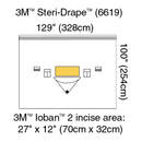 3M™ Steri-Drape™ Sterile Large Isolation Orthopedic Drape, 129 x 100 Inch, 5/CS