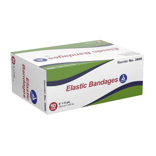 Dynarex® Clip Detached Closure Elastic Bandage, 6 Inch X 5 Yard, 50/Cs