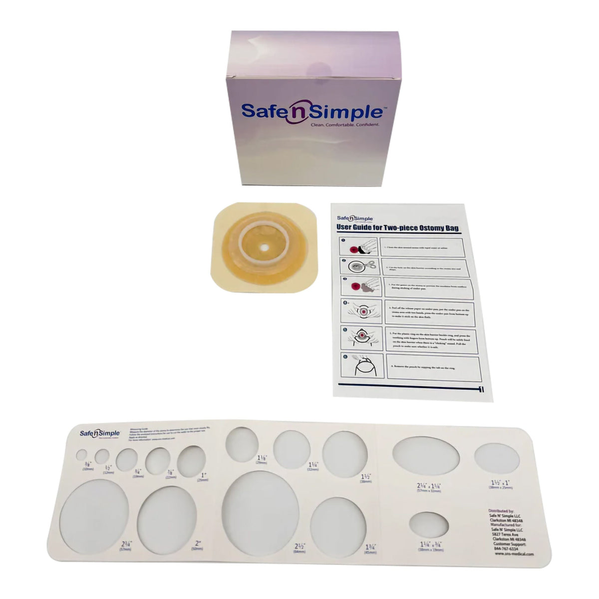Wafer, Ostomy 2Pc Ext Tape Collar Wht 1 3/4" (5/Bx 8Bx/Cs), 5/Bx