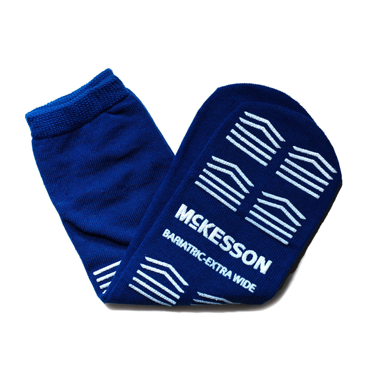 McKesson Slipper Socks, Single Tread, Bariatric, Extra Wide, Kingfisher Blue, 48/CS