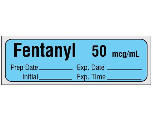 Label, Fentanyl Precut Org 1/2X1 1/2 (333/Rl), 1/Rl