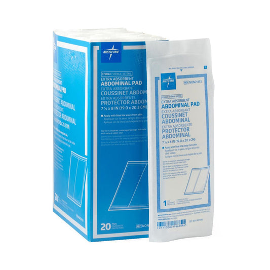 Medline Sterile Abdominal Pad, 7-1/2 X 8 Inch, 240/Cs