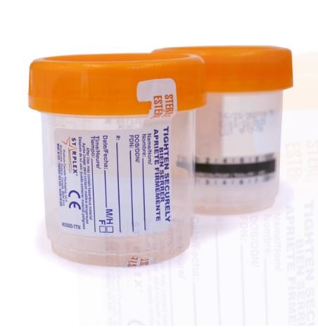 CONTAINER, SPECIMEN STARCLICKW/DBL CAP ORG 100ML (400/CS), 400/CS