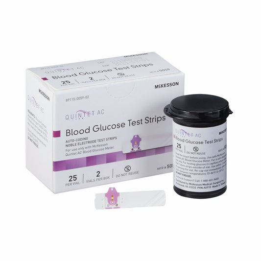 Quintet Ac® Blood Glucose Test Strips, 20/Cs