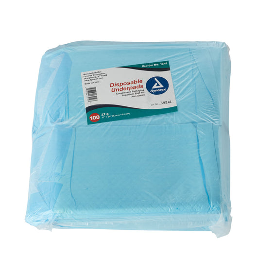 Dynarex® Absorbent Fluff Fill Underpad, 17 x 24 Inch, 100/BG