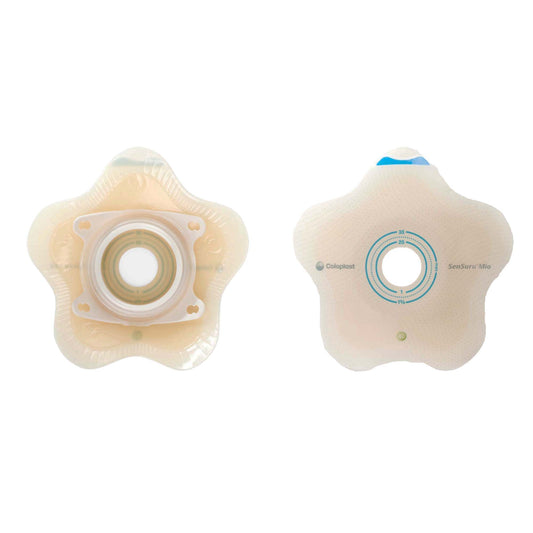 SenSura® Mio Click Convex Flip Ostomy Barrier, 20 mm Stoma Openings, Green Match, 5/BX