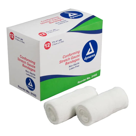 Dynarex® Conforming Bandage, 3 Inch X 4-1/10 Yard, 96/Cs