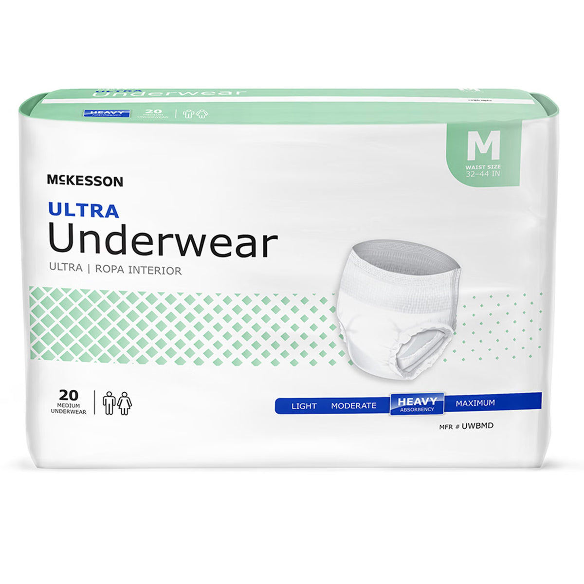 Mckesson Ultra Heavy Absorbent Underwear, Medium, 4/Cs
