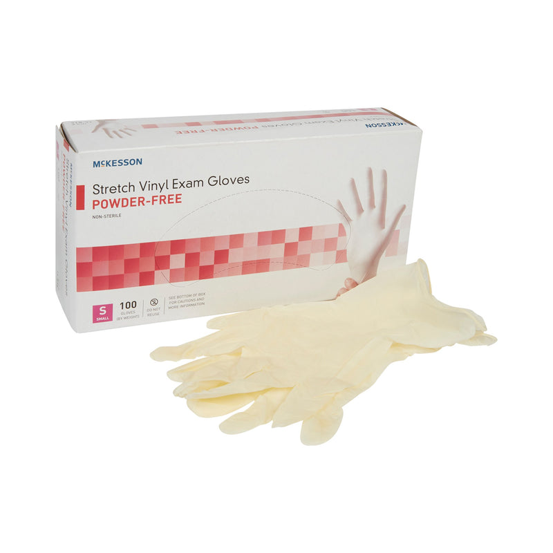 MCKESSON STRETCH VINYL EXAM GLOVE, SMALL, IVORY, SOLD AS 1000/CASE MCKESSON 14-814