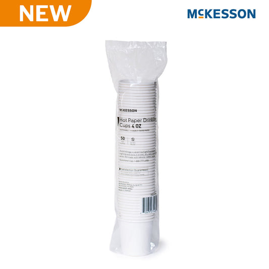 Mckesson Paper Drinking Cup For Hot Beverages, White, 4-Ounce Capacity, 1000/Cs