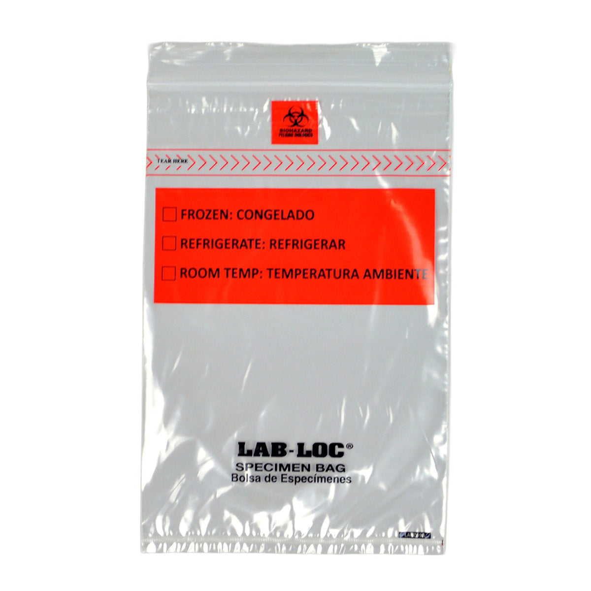 Lab-Loc® Specimen Transport Bag with Document Pouch, Zip Closure, 6 x 9 Inch, 1000/CS
