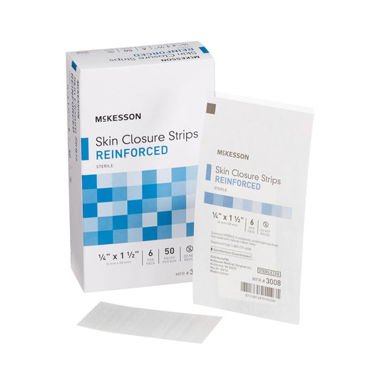 Mckesson Skin Closure Reinforced Strip, 0.25 X 1.5 Inch, 200/Cs