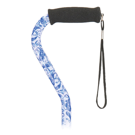 Nova Ortho-Med Offset Cane, 30 To 39 Inch Height, Blue Porcelain Pattern, 1/Ea