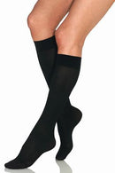 STOCKING, SUPP KNEE 15-20MMHGCLSD TOE OPAQ BLK LG SNCAST, 1/PR