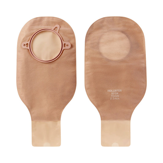 New Image™ 18124 Beige Colostomy Pouch, Pre-cut to Fit 70 mm Stomas, Blue Match, 10/BX