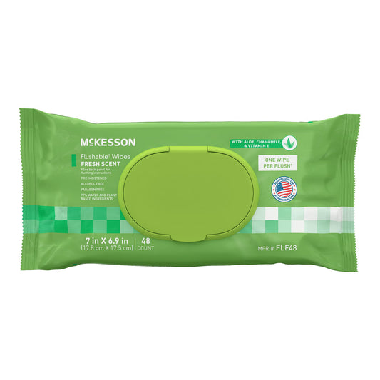 Mckesson Flushable* Wet Wipes - Scented, 48 Wet Wipes Per Pack, 576/Cs