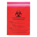 BAG, BIOHAZARD RED STICK-ON 12"X14/2MIL (100/CS) UNIMED, 100/CS