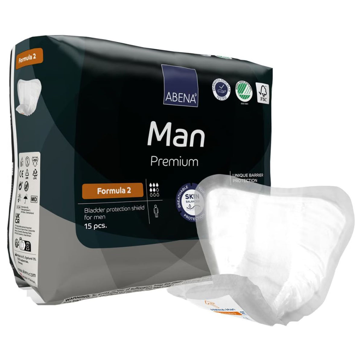 Abena® Man Premium Bladder Protection Shield, Formula 2, 180/Cs