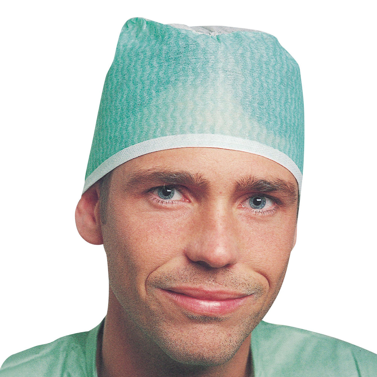 Cap, Bouf Sheer W/Ties Grn (100/Bx 5Bx/Cs) Molyck, 100/Bx