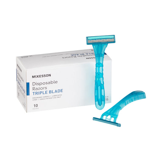 McKesson Triple Blade Disposable Razors, 500/CS