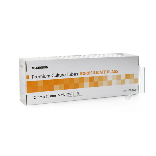 McKesson Round Bottom Glass Test Tube, 5 mL, 12 x 75 mm, 1000/CS