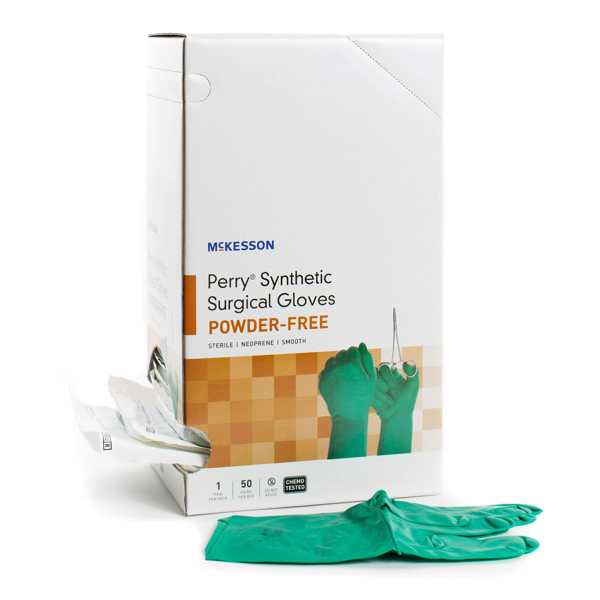 McKesson Perry® Performance Plus Polychloroprene Surgical Glove, Size 9, Green, 50/BX