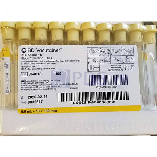 Bd Vacutainer Acd Glass Tubes Vacutainer Tube St 16X1001.5Ml Acd Sol A 8.5Ml 100/Bx