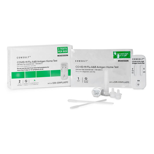 McKesson Consult® COVID-19/Flu A & B Antigen Home Test, 1/BX