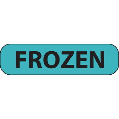 LABEL FROZEN STD BLUE/BLK666/EA 1-7/16 X 3/8-5 EA MIN-, 1/EA