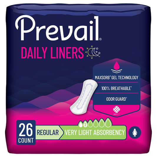 Prevail® Daily Liner Very Light Bladder Control Pad, 7.5-Inch Length, 312/Cs