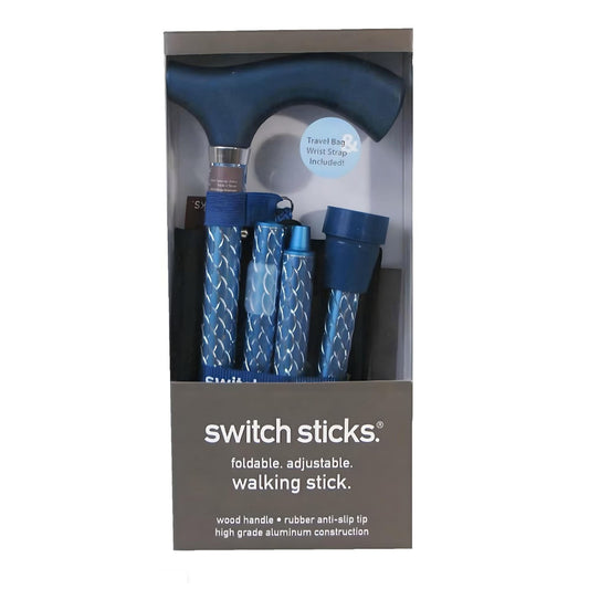Switch Sticks® Folding Cane, Azure Blue, 32 To 37 Inch Height, 1/Ea