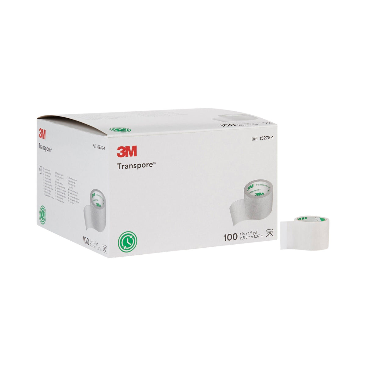 3M™ Transpore™ Plastic Medical Tape, 1 Inch X 1-1/2 Yard, Transparent, 100/Bx