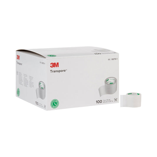 3M™ Transpore™ Plastic Medical Tape, 1 Inch X 1-1/2 Yard, Transparent, 100/Bx