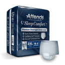 Attends® Sleep Comfort Premium Overnight Underwear, 2X-Large, 68 – 80 Inches, 10/BG