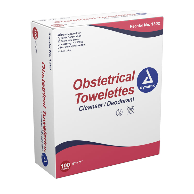 DYNAREX® SCENTED OBSTETRICAL TOWELETTES, INDIVIDUAL PACKETS, SOLD AS 1000/CASE DYNAREX 1302