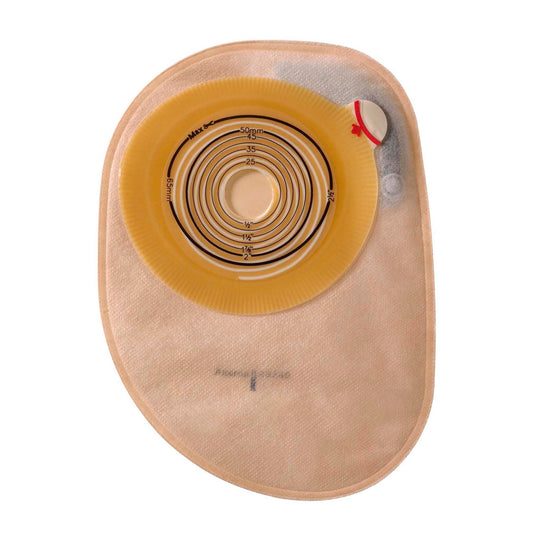 Assura® Flat One-Piece Opaque Colostomy Pouch, Cut to Fit Stomas 20 – 75mm, 30/BX