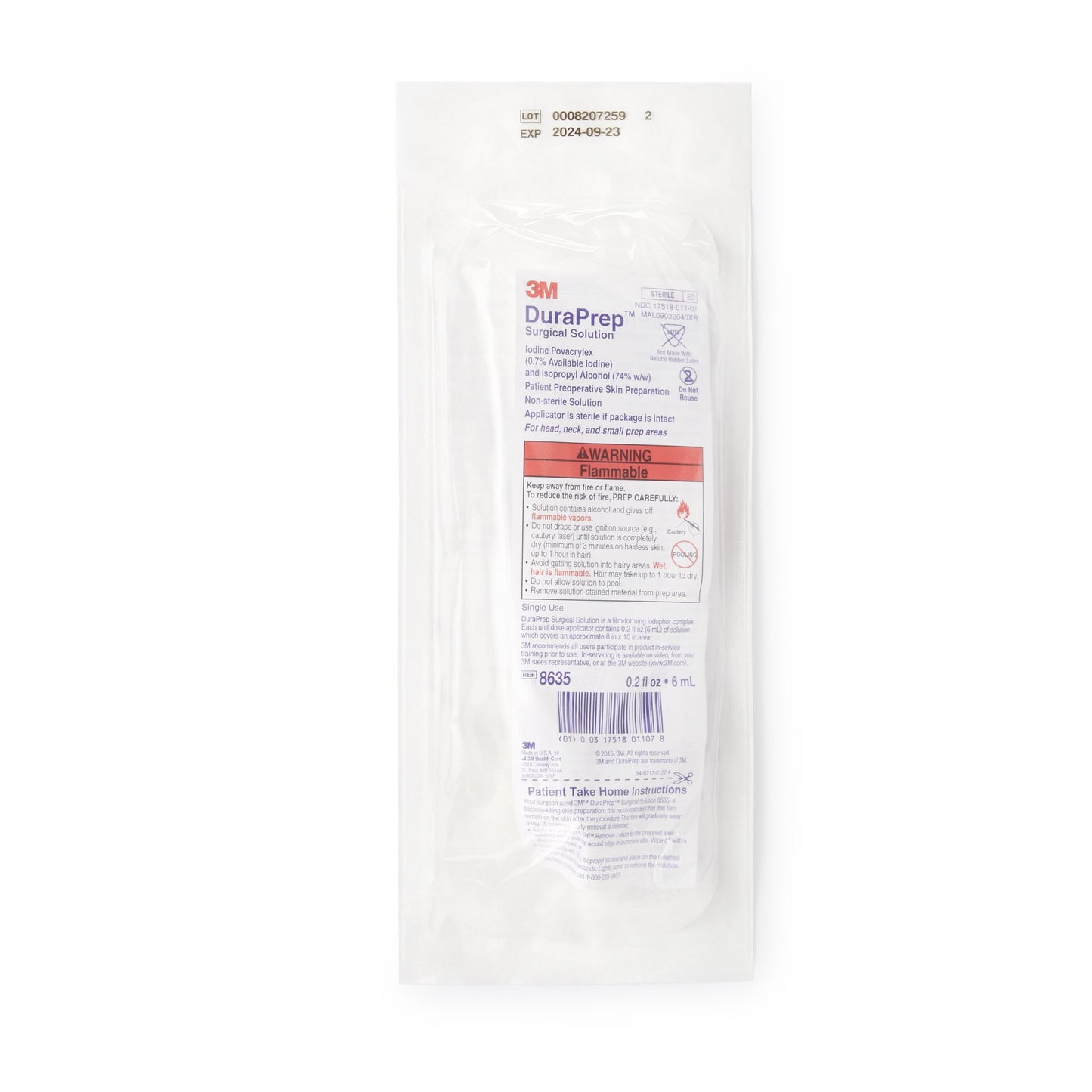 3M DuraPrep Prep Solution, Applicator, 6 mL 1/EACH -8635