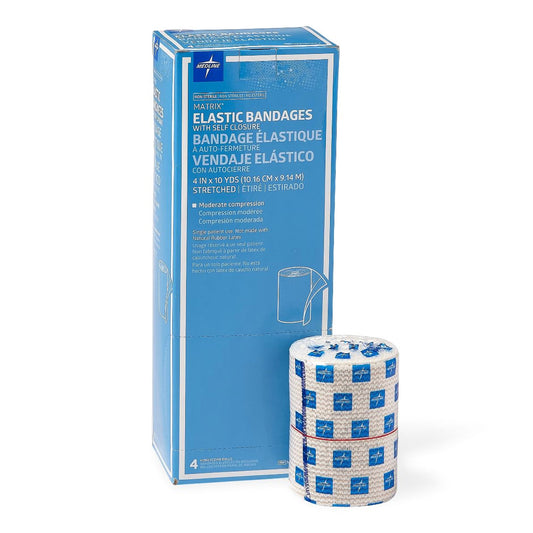 Medline Matrix® Elastic Bandage With Self-Closure, Stretched, 4 Inch X 10 Yard, 20/Cs