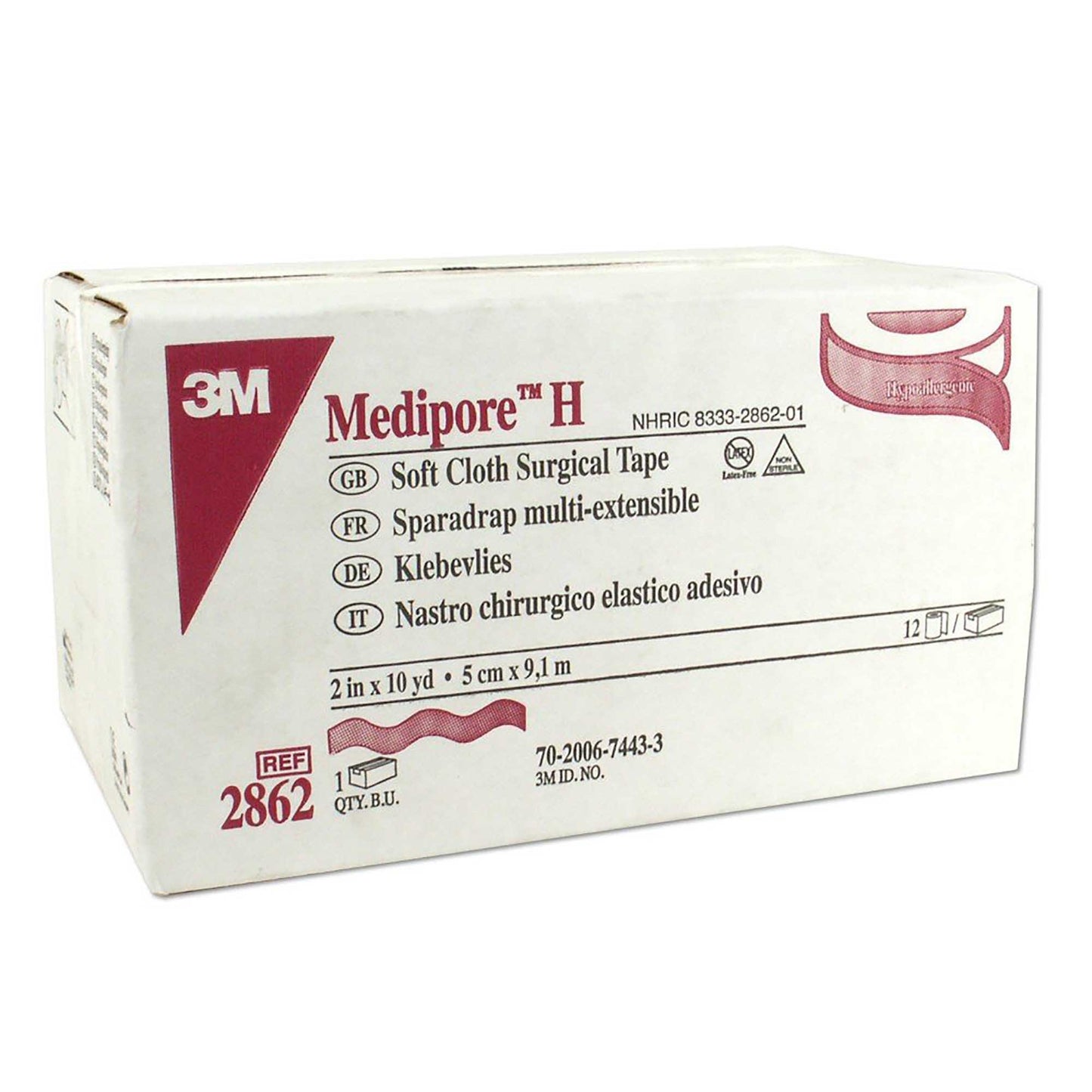 3M™ Medipore™ H Cloth Medical Tape, 2 Inch x 10 Yard, White 12/CASE -2862